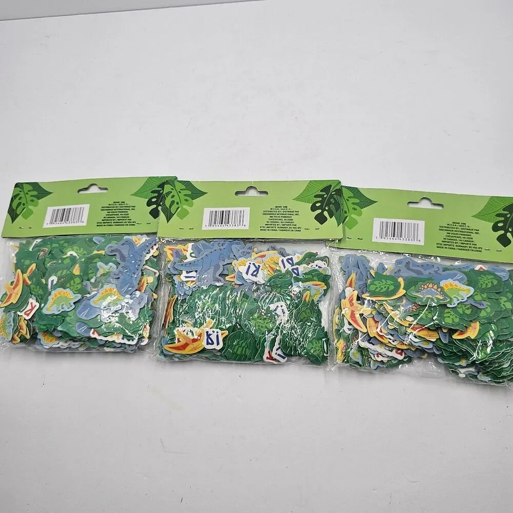 3pk Dinosaur ROAR Rain Forest Animals Confetti Baby Shower Party Decorations NEW